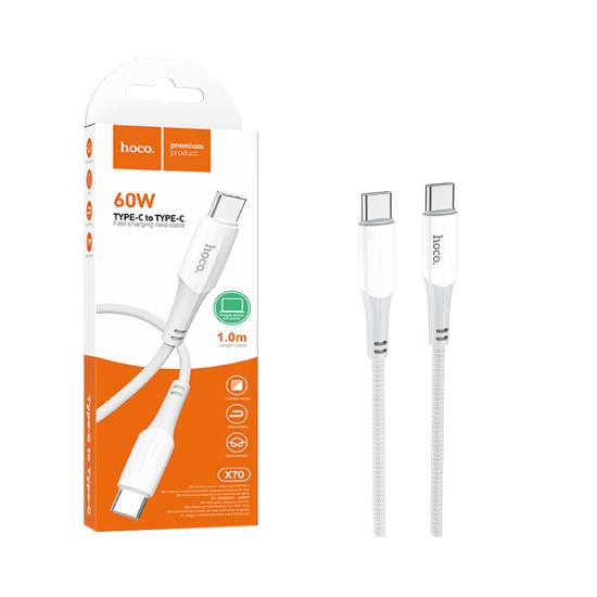 Hoco Cable X70 Ferry Type-C to Type-C 60W 1M White